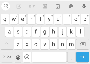 Keyboard layout (Chrome on Android) for an email input